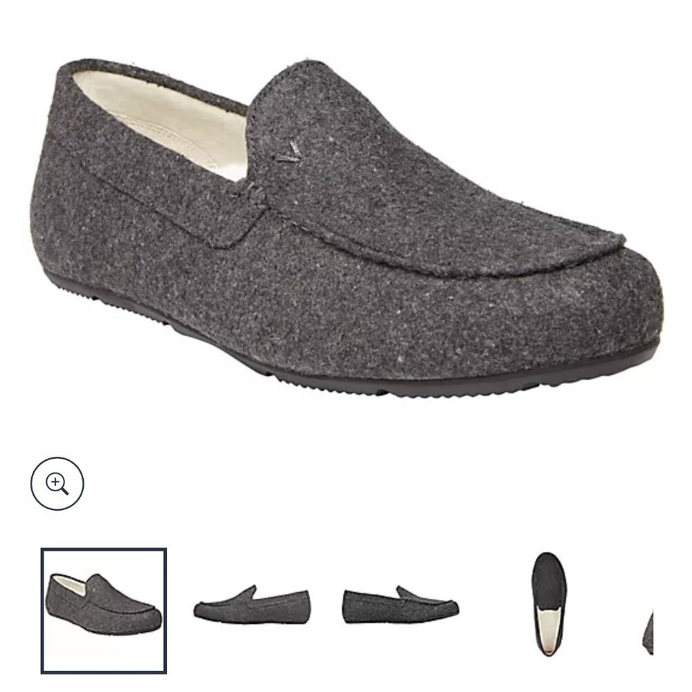 Men's Vionic Tompkin Flannel Slippers Charcoal Fabric 10.5